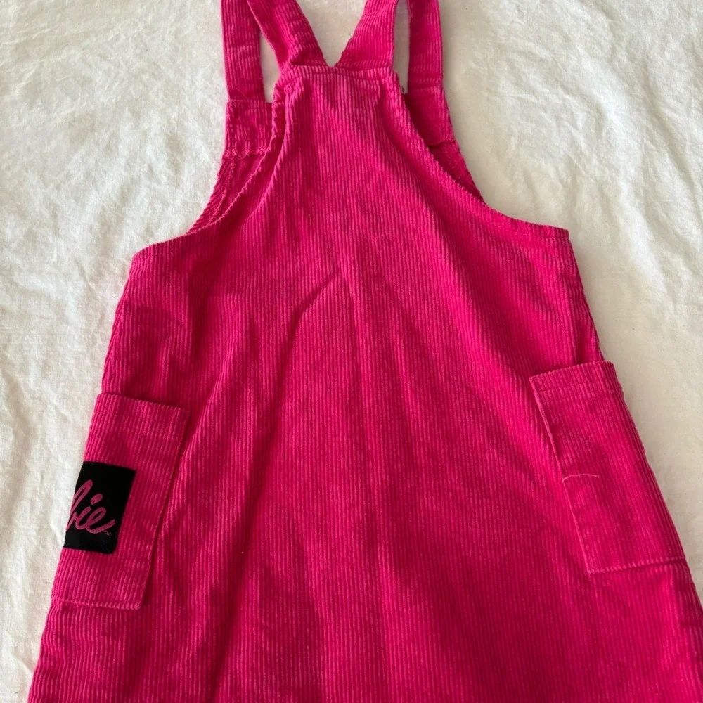 Barbie brand size 2 by Mattel. Hot‎ pink corduroy shift dress.  0519 SUPER CUTE